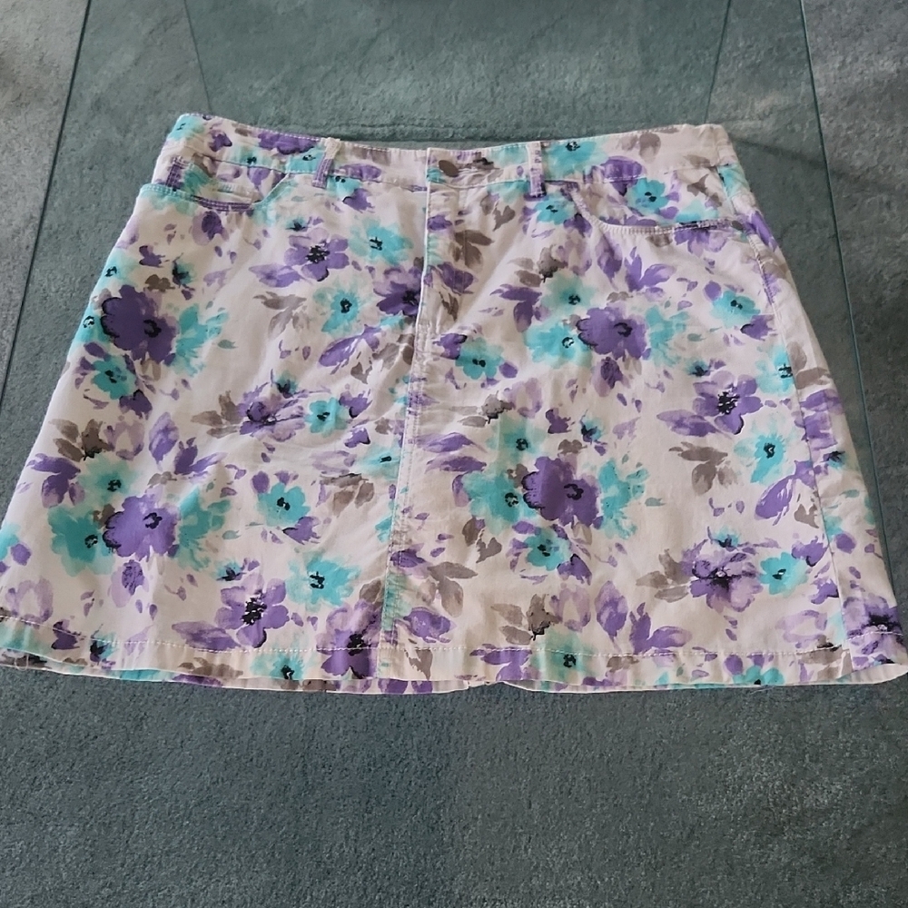 Croft & Barrow Blue Purple A-Line Mini Skorts Casual